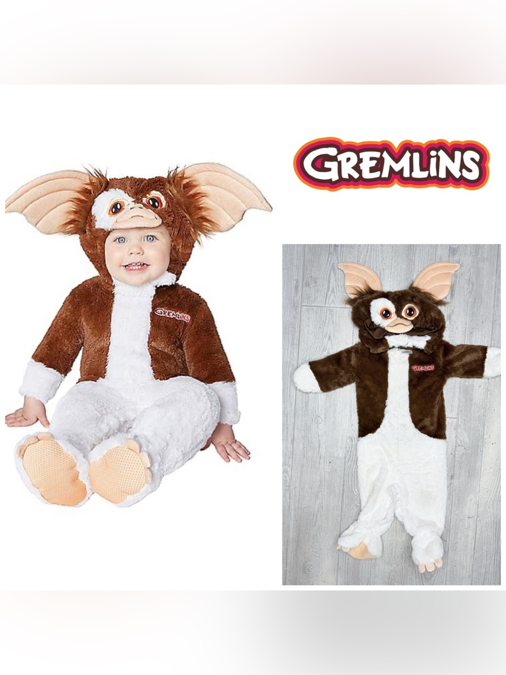 Gremlins Halloween costume Gizmo Infant 2 Pieces 6-12 m dress up cosplay